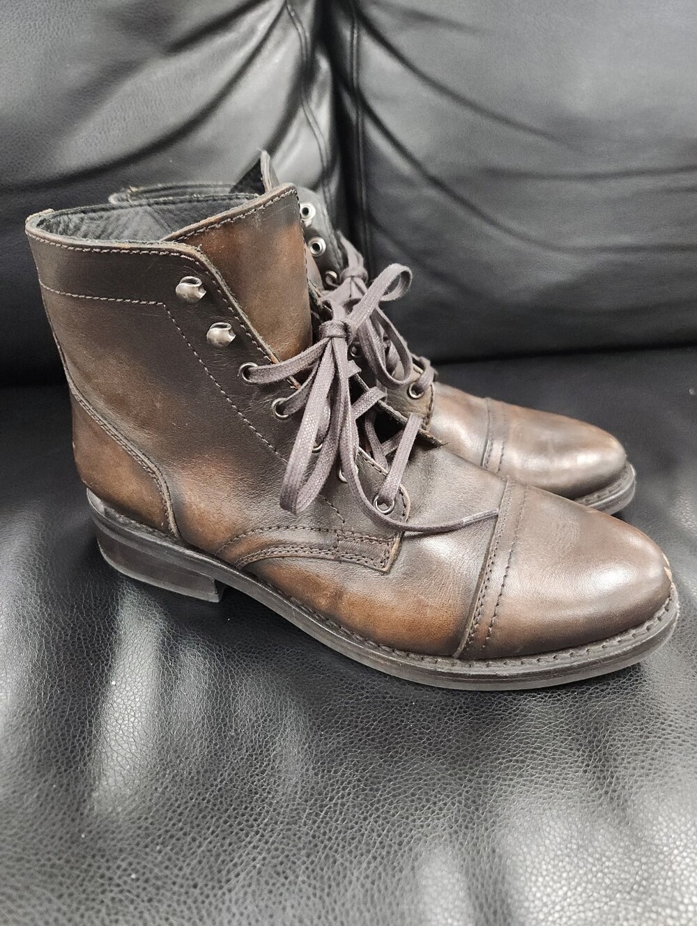 Thursday Boot Co Captain Boots Brown Leather Womens Size 10.5